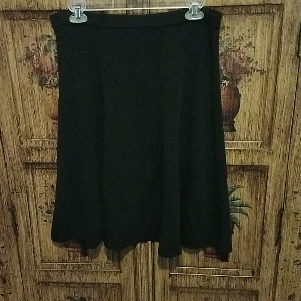 Black Stretch Flare Skirt